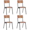 vidaXL Chaises à manger lot de 4 marron contreplaqué solide et acier