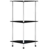 vidaXL Étagère 3 niveaux Noir 30x30x67 cm Verre trempé