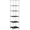 vidaXL Étagère 6 niveaux Noir 40x40x160 cm Verre trempé