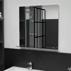 vidaXL Miroir mural avec étagère 60x60 cm Verre trempé