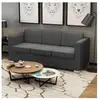 vidaXL Canapé à 3 places Tissu Gris foncé
