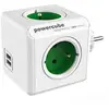 allocacoc Répartiteur PowerCube Original 4 prises + 2 ports USB vert