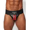 Mister b leather premium jockstrap black/red small