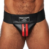 Mister b leather premium jockstrap black/red xl