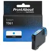 PrintAbout huismerk Inktcartridge T061 (C13T061240) Cyaan Geschikt voo...