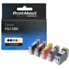 PrintAbout huismerk Inktcartridge PGI-5BK 5-kleuren Multipack Geschikt...