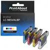 PrintAbout - Inktcartridge / Alternatief voor de Brother LC-985BK / 4 Kleuren