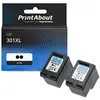 PrintAbout huismerk Inktcartridge 301XL (D8J45AE) Zwart Multipack Hoge...