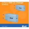 Club3D CAC-3022 Lot de 2 chargeurs USB-C® 30 W Bleu