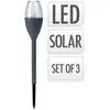 KOOPMAN Set 3 Lampes Solaires Couleur Gris