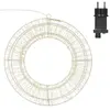 Merkloos / Sans marque Krans/lichtkrans - warm wit - D38 cm - metaal - kerstverlichting - verlichte kerstkrans