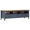 vidaXL Meuble TV Hill Range Gris 158x40x47 cm Bois de pin solide