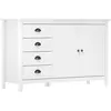 vidaXL Buffet Hill Blanc 130x40x80 cm Bois de pin solide