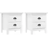 vidaXL Tables de chevet Hill 2 pcs Blanc 46x35x49,5 cm Bois pin solide