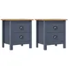 vidaXL Tables de chevet Hill 2 pcs Gris 46x35x49,5 cm Bois de pin