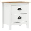 vidaXL Tables de chevet Hill 2 pcs Blanc 46x35x49,5 cm Bois pin solide