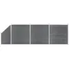 vidaXL Ensemble de clôture WPC 3 Carré + 1 Incliné 619 x 186 cm Gris
