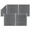 vidaXL Ensemble de clôture WPC 4 Carré + 1 Incliné 792 x 186 cm Gris