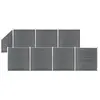 vidaXL Ensemble de clôture WPC 7 Carré + 1 Incliné 1311x186 cm Gris