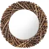 vidaXL Miroir mural 60 cm Teck Rond