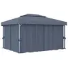 vidaXL Tonnelle avec rideau 4x3 m Anthracite Aluminium