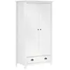 vidaXL Garde-robe à 2 portes Hill Blanc 89x50x170cm Bois de pin solide
