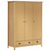 vidaXL Garde-robe à 3 portes Hill 127x50x170 cm Pin solide