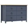 vidaXL Buffet Hill Gris 125x40x80 cm Bois de pin solide