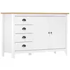 vidaXL Buffet Hill Blanc 130x40x80 cm Bois de pin solide