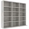 vidaXL Armoire à CD Gris béton 102x23x89,5 cm Aggloméré