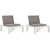 vidaXL Chaises de salon de jardin et coussins 2 pcs Plastique Blanc