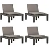 vidaXL Chaises de salon de jardin et coussins 4pc Plastique Anthracite