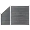 vidaXL Ensemble de clôture WPC 1 Carré + 1 Incliné 273x186 cm Gris