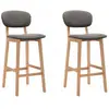 vidaXL Tabourets de bar lot de 2 gris clair tissu