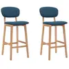vidaXL Tabourets de bar lot de 2 bleu tissu