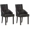 vidaXL Chaises à manger lot de 2 noir cuir de chèvre véritable