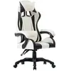vidaXL Fauteuil de jeux vidéo Blanc Similicuir
