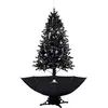 vidaXL Arbre de Noël neigeux avec base de parapluie Noir 190 cm PVC