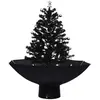 vidaXL Arbre de Noël neigeux avec base de parapluie Noir 75 cm PVC