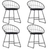 vidaXL Chaises à manger similicuir lot de 4 noir acier