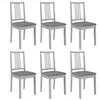 vidaXL Chaises à manger avec coussins lot de 6 gris bois solide