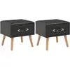 vidaXL Tables de chevet 2 pcs Noir 40x35x40 cm Similicuir