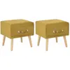 vidaXL Tables de chevet 2 pcs Moutarde 40x35x40 cm Velours