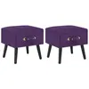 vidaXL Tables de chevet 2 pcs Violet foncé 40x35x40 cm Velours