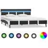 vidaXL Cadre de lit avec LED Gris Similicuir 140 x 200 cm