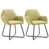 vidaXL Chaises de salle à manger 2 pcs Vert Tissu