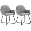 vidaXL Chaises à manger lot de 2 gris clair tissu