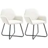 vidaXL Chaises à manger lot de 2 crème tissu