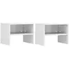 vidaXL 2 pcs Tables de chevet Blanc brillant 40 x 30 x 30 cm Aggloméré