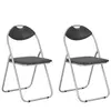 vidaXL Chaises pliantes à manger lot de 2 noir similicuir